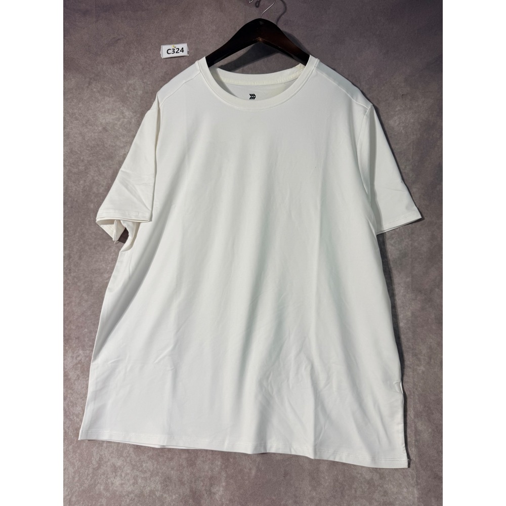 All in Motion Mens Soft Stretch T-Shirt White L MR41L1 Moisture Wicking UPF 50+